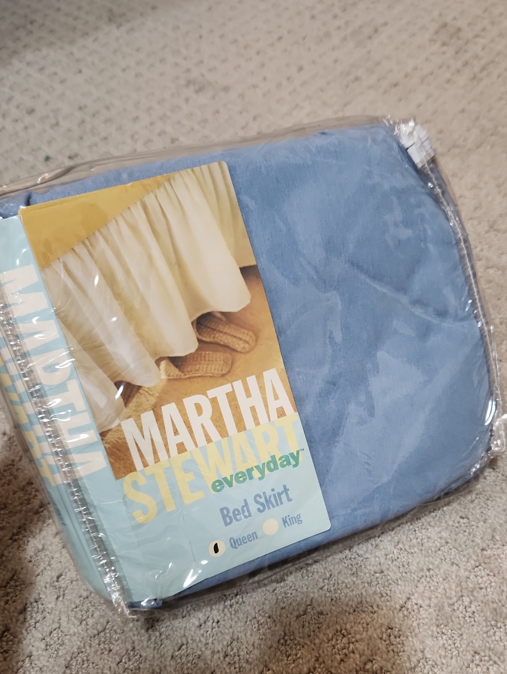 Martha Stewart Light Blue Bed Skirt - Queen Size - Vintage 1997 - New In Package